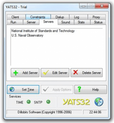 Screenshot of the application YATS32 - #1