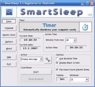 Screenshot of the application SmartSleep - #1