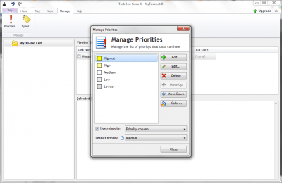 Screenshot of the application Task List Guru - #7