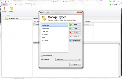 Screenshot of the application Task List Guru - #8