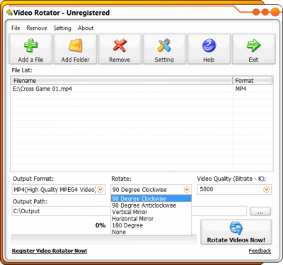 Screenshot of the application Video Rotator - #2