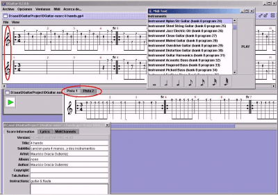 Screenshot of the application DGuitar - #1