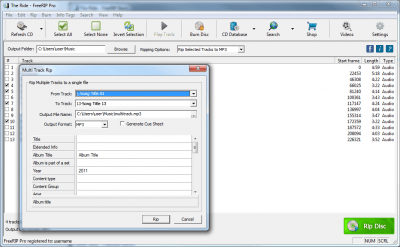 Screenshot of the application FreeRIP MP3 Converter - #2