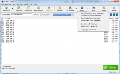 Screenshot of the application FreeRIP MP3 Converter - #3
