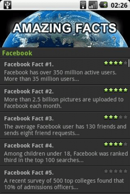 Screenshot of the application Amazing Facts - #2