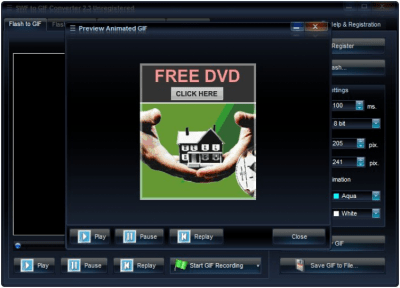 Screenshot of the application SWF to GIF Converter - #1