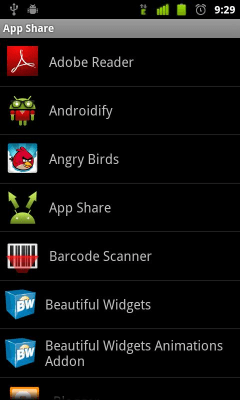 Screenshot of the application App Share - #2