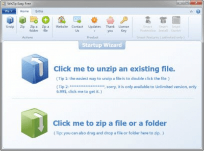 Screenshot of the application WeZip Easy - #1