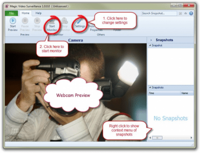 Screenshot of the application Magic Video Surveillance - #1