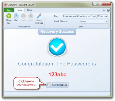 Screenshot of the application Magic RAR Password Recovery - #1