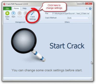 Screenshot of the application Magic RAR Password Recovery - #3