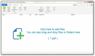 Screenshot of the application PDF Image Extractor - #1