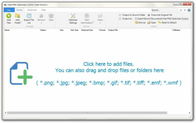 Screenshot of the application Free PNG Optimizer - #1
