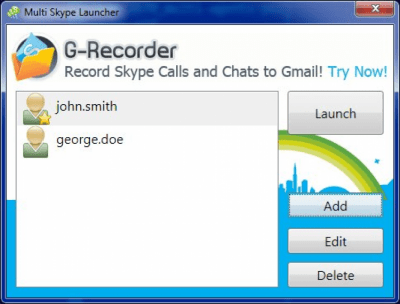 Screenshot of the application Multi Skype Launcher - #1