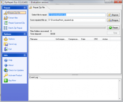 Screenshot of the application Zip Repair Pro - #1