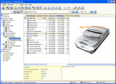 Screenshot of the application DocuCabinet - #1