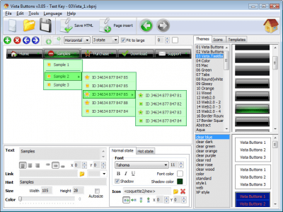 Screenshot of the application Vista Buttons - #1
