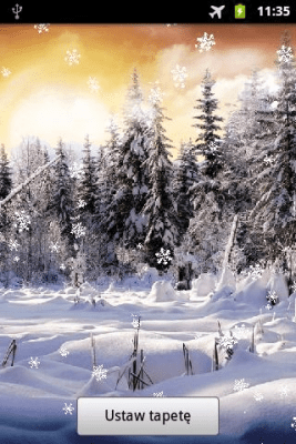 Screenshot of the application Live Wallpaper Winter Forest Snowflakes - #1