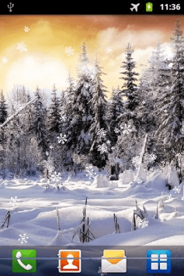 Screenshot of the application Live Wallpaper Winter Forest Snowflakes - #2