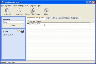 Screenshot of the application ZSoft Uninstaller - #1