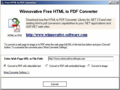 Screenshot of the application Free HTML to PDF Converter - #1