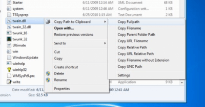 Screenshot of the application Copy Path to Clipboard - #2
