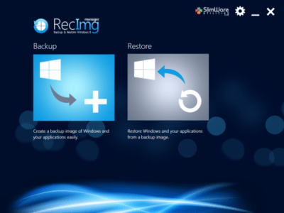 Screenshot of the application RecImg Manager - #3