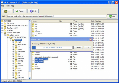 Screenshot of the application HFSExplorer - #1