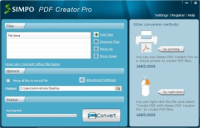 Screenshot of the application Simpo PDF Creator Pro - #1