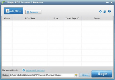 Screenshot of the application Simpo PDF Password Remover - #1