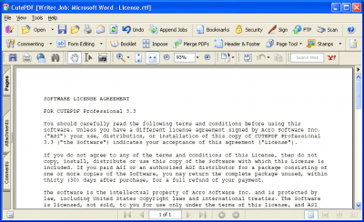 Screenshot of the application CutePDF Professional - #1