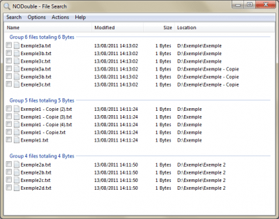 Screenshot of the application NODouble - #3