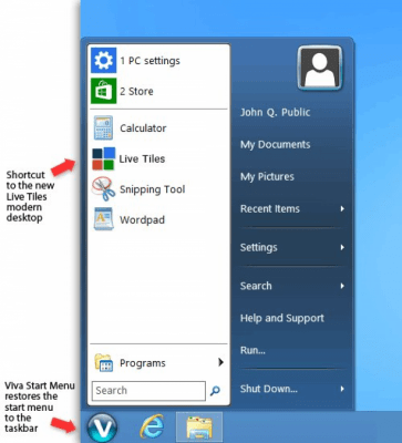 Screenshot of the application Viva Start Menu - #1