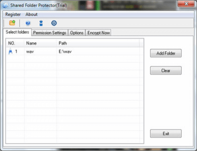 Screenshot of the application Shared Folder Protector - #1