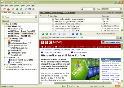 Screenshot of the application NewzCrawler - #1