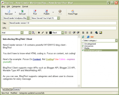 Screenshot of the application NewzCrawler - #6