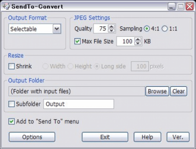Screenshot of the application SendTo-Convert Portable - #2
