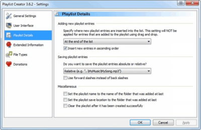 Screenshot of the application Playlist Creator - #3