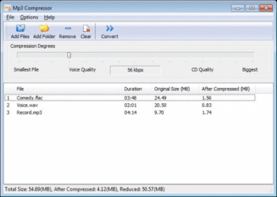 Screenshot of the application Mp3 Compressor - #1