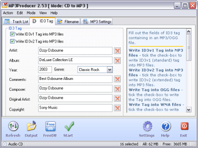 Screenshot of the application MP3Producer - #2