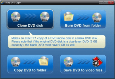 Screenshot of the application 1Step DVD Copy - #1