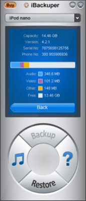 Screenshot of the application iBackuper - #2