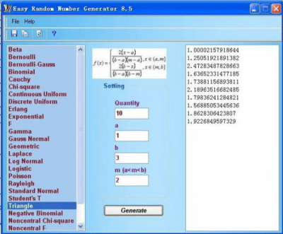 Screenshot of the application Easy Random Number Generator - #1