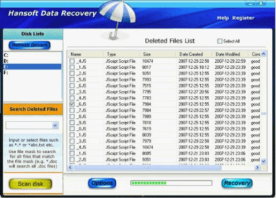 Screenshot of the application Hansoft Data Recovery - #1