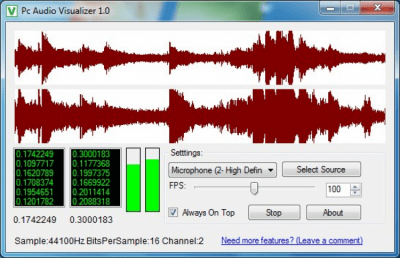 Screenshot of the application Pc Audio Visualizer - #1