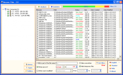 Screenshot of the application Recover Files - #1