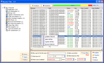 Screenshot of the application Recover Files Portable - #2