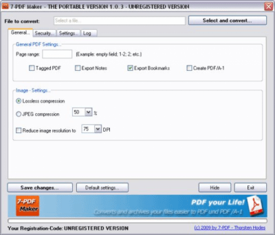 Screenshot of the application 7-PDF Maker Portable - #1