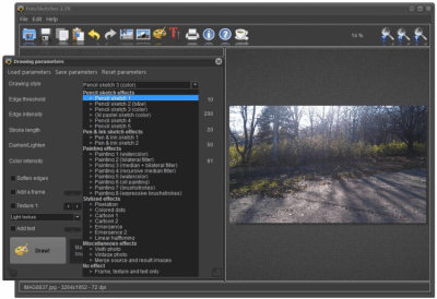 Screenshot of the application FotoSketcher Portable - #3