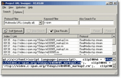 Screenshot of the application URL Snooper Portable - #1